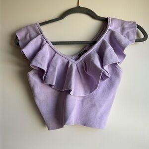 Express Lilac Ruffle Blouse